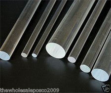 Acrylic Rod Round Perspex Clear Bar 1 Meter Lengths 2mm Diameter to 50mm Dia