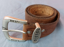Diesel Brown Leather Belt Logo