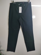 New Womens Robell Black Long Length Marie Trousers UK 12 W28" L28"