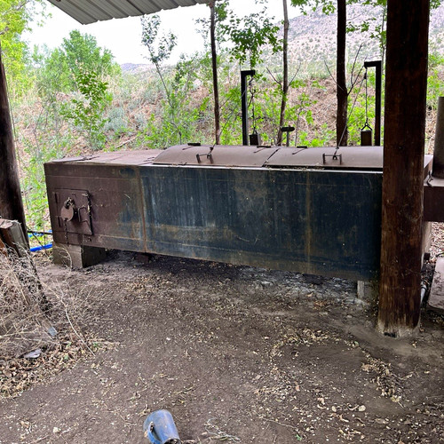 Large outdoor metal bbq smoker - metal,