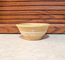 RARE  4 ¼ INCH McCOY White Band Bowl YELLOW WARE 1800s ANTIQUE American