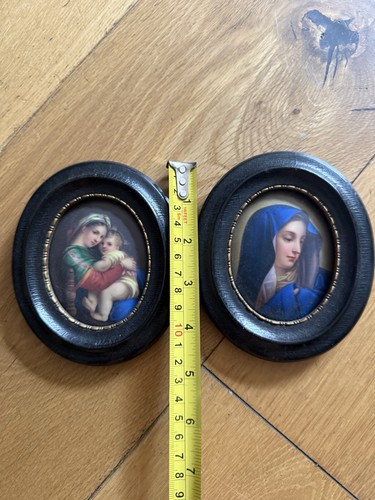 Antique pair hand painted - hand,
