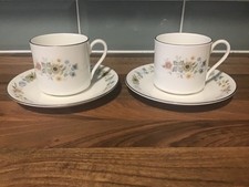 Royal Doulton Pastorale 2 Coffee Cups & Saucers H5002 Excellent Condition