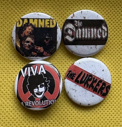 Four punk badges - four, memorabilia