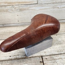 1970s Huffy Stamped Brown Persons Metal Pan Saddle Seat Ratrod Klunker Cafe