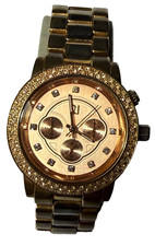 River Island Sparkling Crystal  Diamante Rose Gold Womens Watch