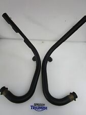 TRIUMPH BONNEVILLE T120 T100  EXHAUST HEADER DOWNPIPE LEFT AND RIGHT HAND BLACK