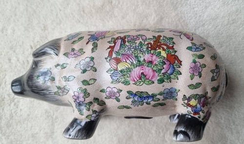 Vintage chinese porcelain pig - porcelain,