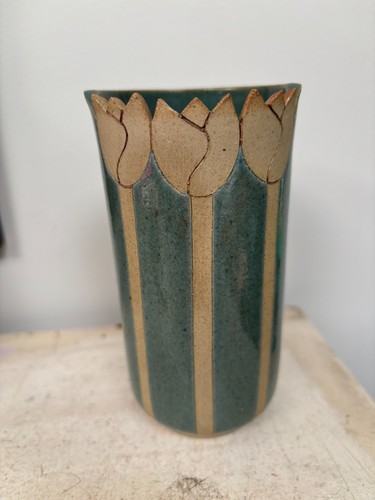 Small studio pottery vase with - small,