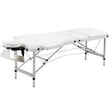 HOMCOM Portable PVC Massage Table Beauty Therapy Couch Bed Spa Aluminum White
