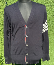 1490$ Thom Browne 4 Stripes Extrafine Virgin Wool Cardigan Sweater Size 4