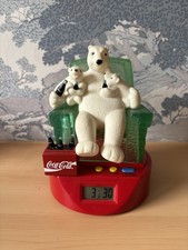 Vintage Coca-Cola Polar Bear Alarm Clock Official Merchandise Collectible
