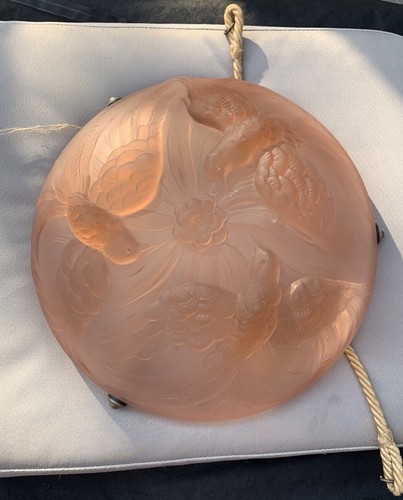 Art deco pink glass - art,