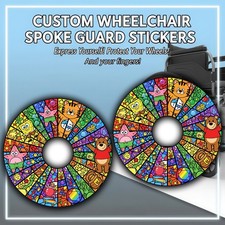 Wheelchair Spoke Guard Sticker Kit | Optional Spoke Guards | Durable Vinyl Wheel