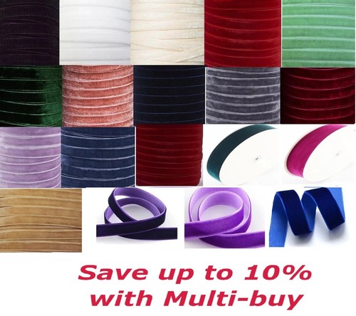 Velvet ribbon 10mm - ribbon, or