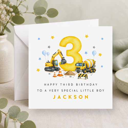 Personalised 3rd birthday card - birthday,