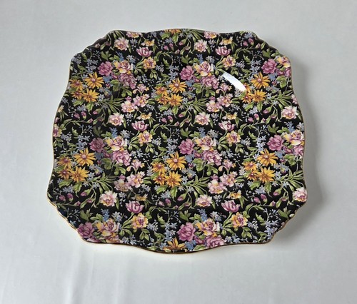 Vintage chintz black floral - vintage,