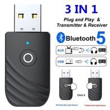 USB Bluetooth 5.0 Audio Transmitter Receiver Adapter For TV PC Car AUX F5K6 UK