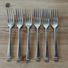 Set of 6 Vintage Silver Plated Dessert Forks EPNS 