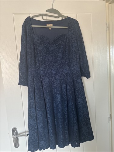 Lindybop blue lace - lace, dress
