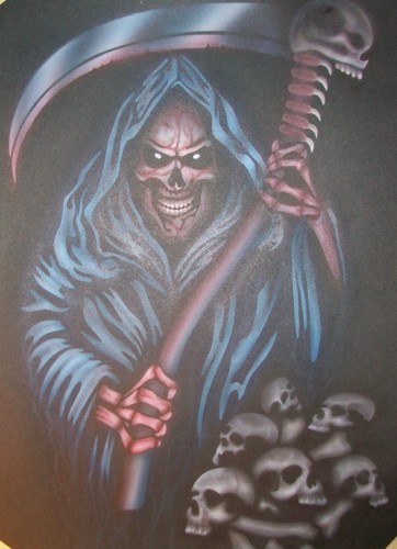 Death scythe skeleton skulls - skeleton,