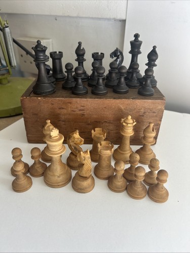 Vintage wooden travel chess - travel,