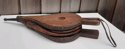 Vintage fireplace bellows - vintage, wood