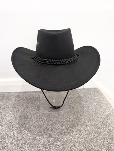 Black cowboy hat - black, mens