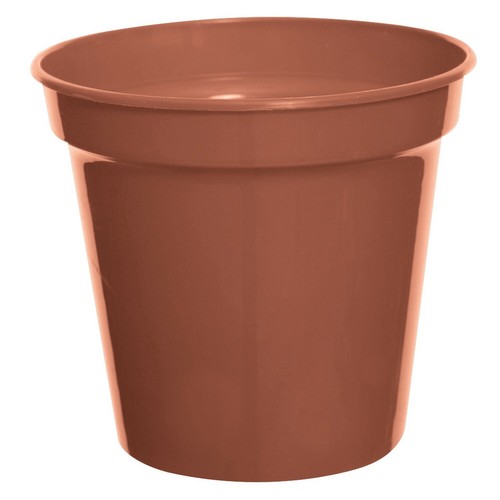 Terracotta plastic plant pot - terracotta,