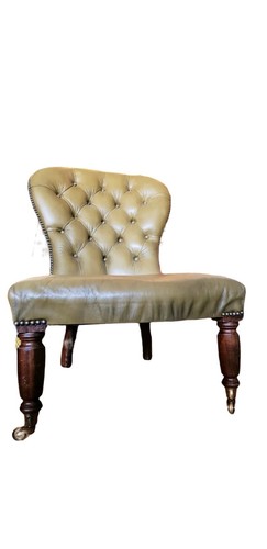 Superb antique tufted leather - antique,