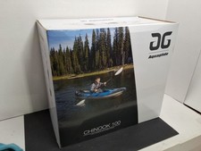 AQUAGLIDE Chinook 100 Inflatable 10' Foot Kayak Kit Packable - Blue/Black