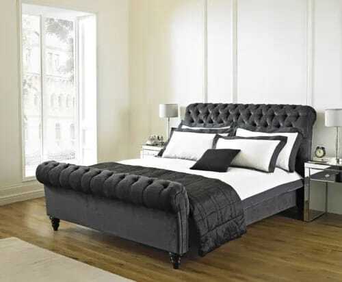Bed craft scroll velvet sleigh - craft,