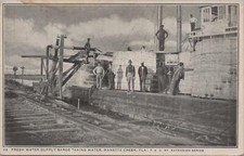 Postcard Fresh Water Supply Barge Taking Water Manette Creek FL 