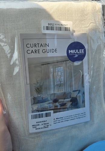 Miulee linen curtains 52x90 - linen,