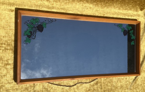 Vintage teak wall mirror - teak,