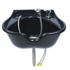 Hair Salon Back Wash Wall Mounted Black ABS Hairdressing Shampoo Basin Bowl