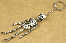 Skeleton Keychain Keyring Made In Greece Vintage 1980s New Old Stock 