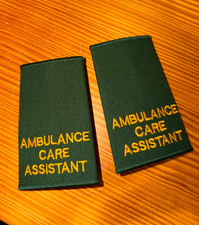 Ambulance Care Assistant Epaulette Slider Pair Green Epaulettes (BRAND NEW
