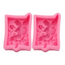 2Pcs Silicone Cake Mold Flower Fairy Baking Tool for Home and DIY Baking