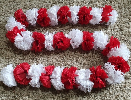 White red dashboard garland - &,