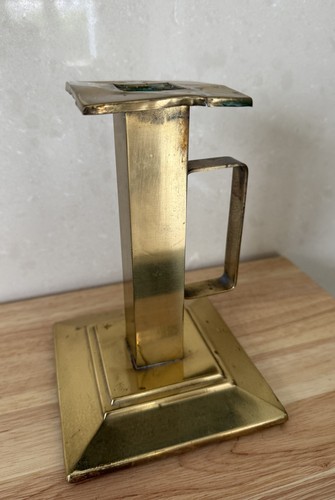 Square brass candlestick - brass,