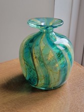 Mdina Art Glass Vase Teal