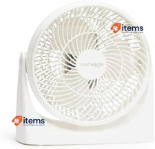 Amazon Basics Portable Table Fan 18cm Low Noise Cooling 3 Speed 90° Angle White