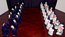 Gardner Russian Porcelain Chess Set-Hand Painted With  24kt Gold-No Chess Board