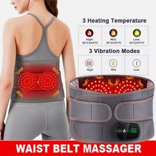 Electric Heating Vibration Waist Massager Back Waist Belt Relief Pain Therapy UK