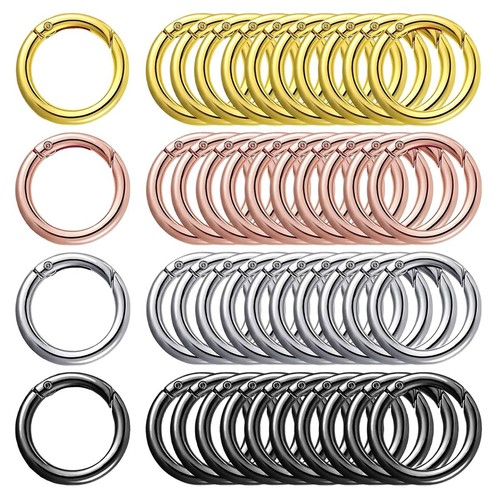 Metal spring ring keychain - metal,