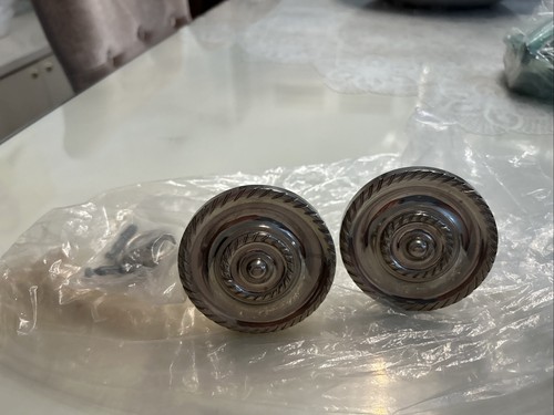 Pair chrome curtain tiebacks - pair,