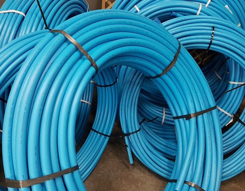 Blue mdpe plastic water pipes - plastic,