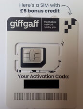 Giffgaff UK GB +44 SIM Card 3 in 1 Nano Micro Standard Giff Gaff £5 FREE Credit