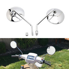 Chrome Round Motorcycle Mirrors 10mm Clockwise for Honda Suzuki Triumph Ducati